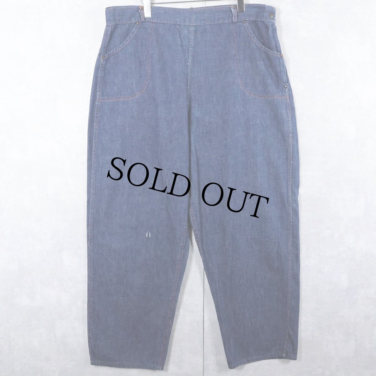 画像2: 60's〜 UNKNOWN デニムランチパンツ W39 (2)
