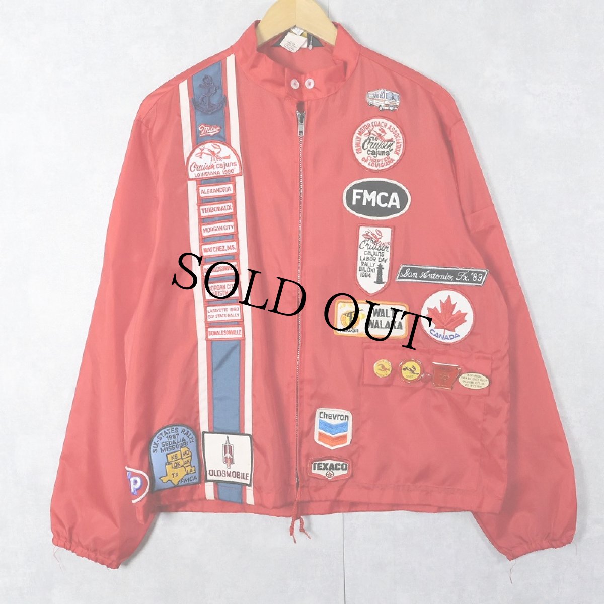 画像1: 70〜80's Swingster ワッペン＆バッジ付き ナイロンレーシングジャケット M (1)