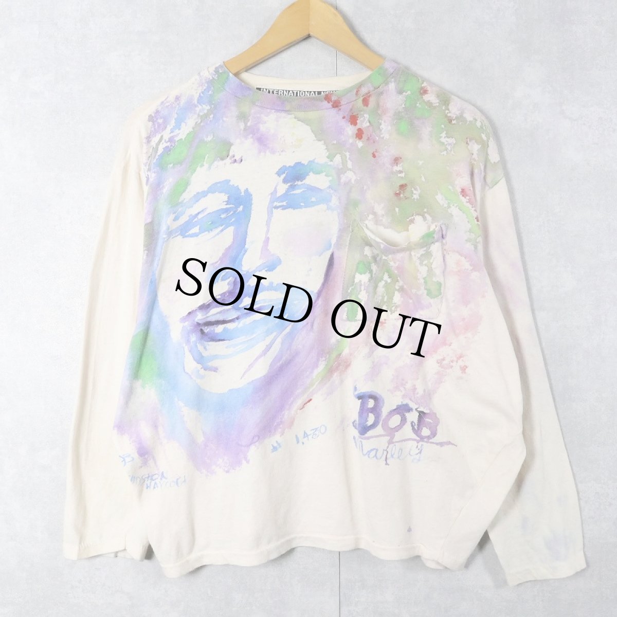 画像1: 90's Winston Haycock PORTUGAL製 ハンドペイントロンT M (1)