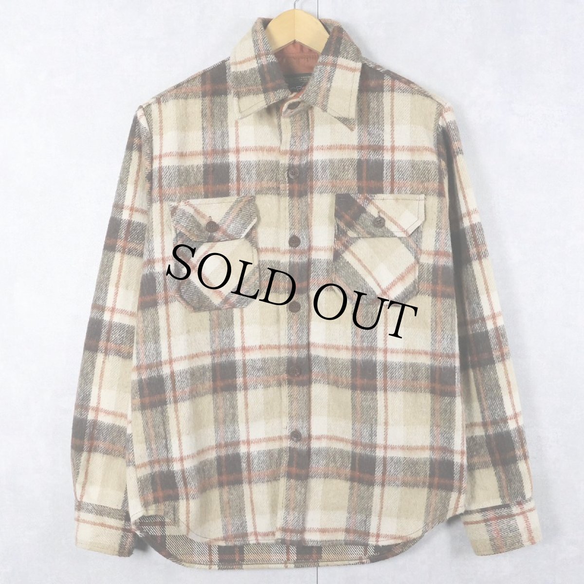 画像1: 70〜80's JCPenney チェック柄 CPOシャツジャケット S (1)