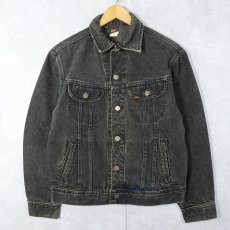 画像1: 80's Lee 220-5019 USA製 ブラックデニムジャケット S (1)