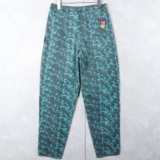 画像1: 80's Team Haro USA製 フォトプリント コットンタックパンツ W29 (1)