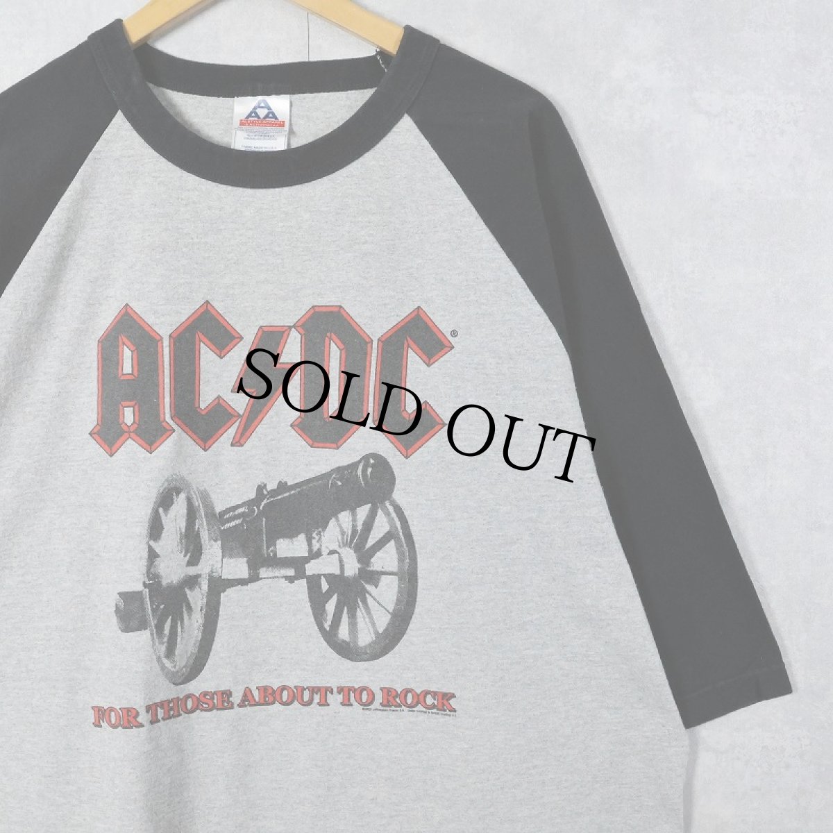 画像1: 2000's AC/DC USA製 "For Those About to Rock" ロックバンドラグランTシャツ BLACK 2XL (1)