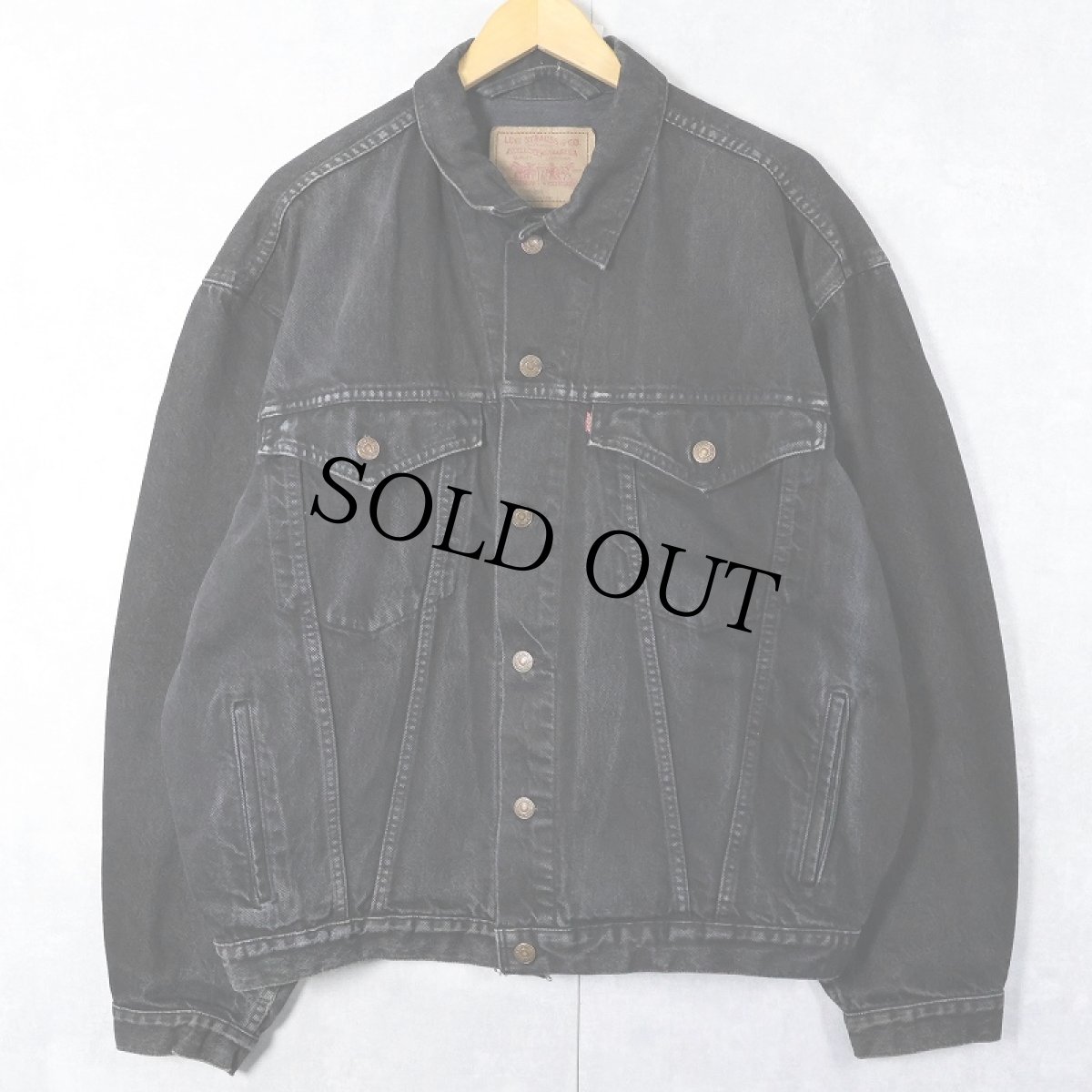 画像1: 90's Levi's 75525-0260 CANADA製 ブラックデニムジャケット L (1)
