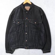 画像1: 90's Levi's 75525-0260 CANADA製 ブラックデニムジャケット L (1)