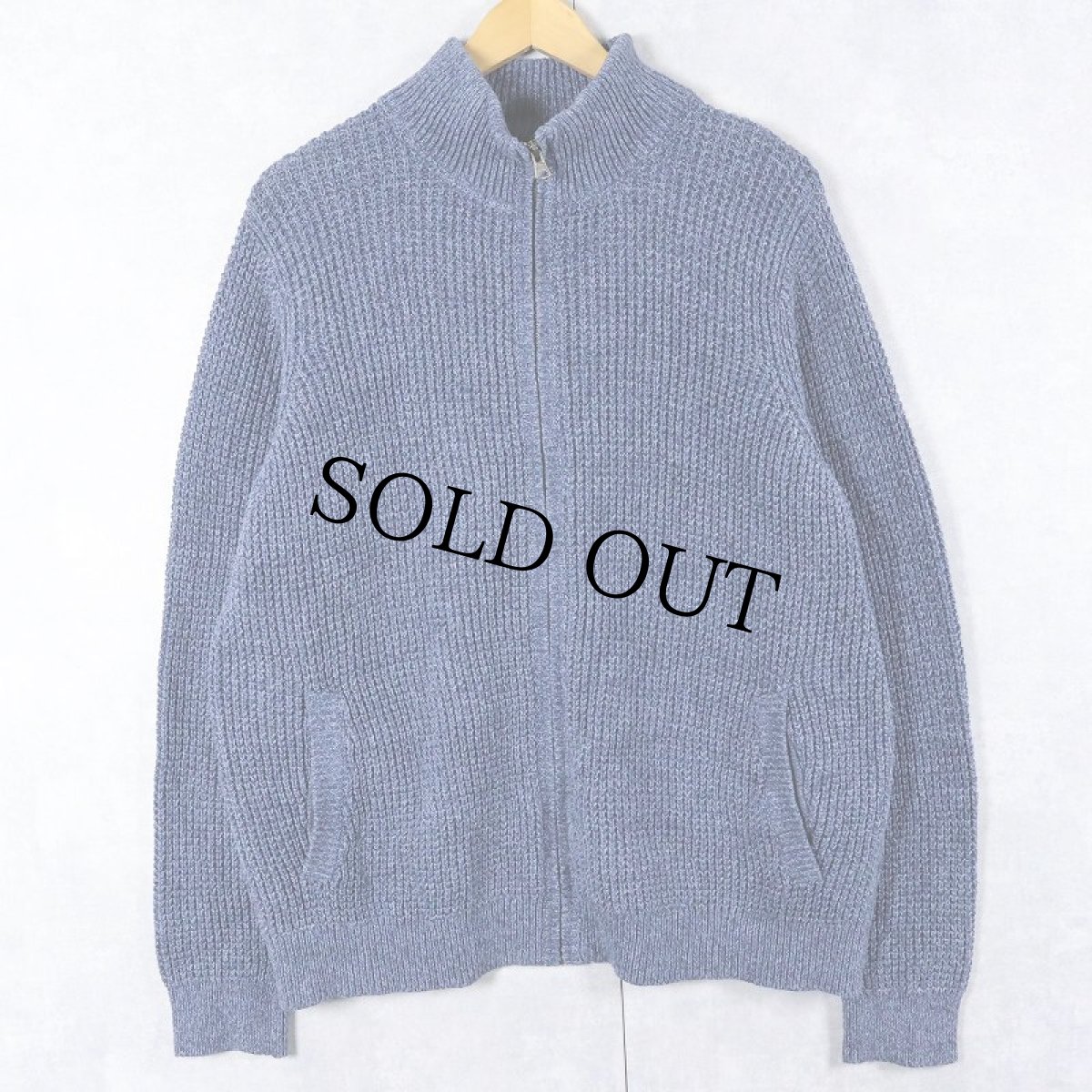 画像1: L.L.Bean コットンニットジップジャケット L (1)