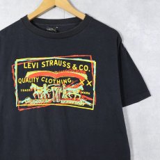 画像1: 80's LEVI STRAUSS＆CO. USA製 ロゴプリントTシャツ BLACK XL (1)
