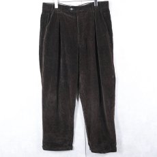 画像3: LOUIS RAPHAEL 2タック プリントコーデュロイパンツ BROWN W35 (3)
