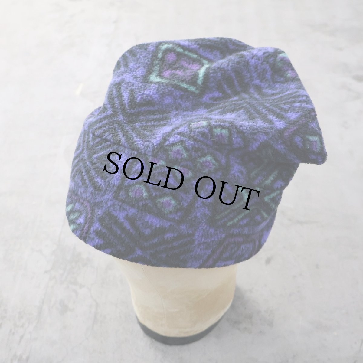 画像1: 80〜90's EMS 総柄 フリースキャップ ONE SIZE (1)