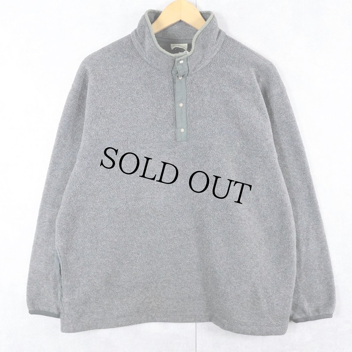 画像1: 80's L.L.Bean 筆記体ロゴ刺繍 ハーフスナップフリースジャケット (1)