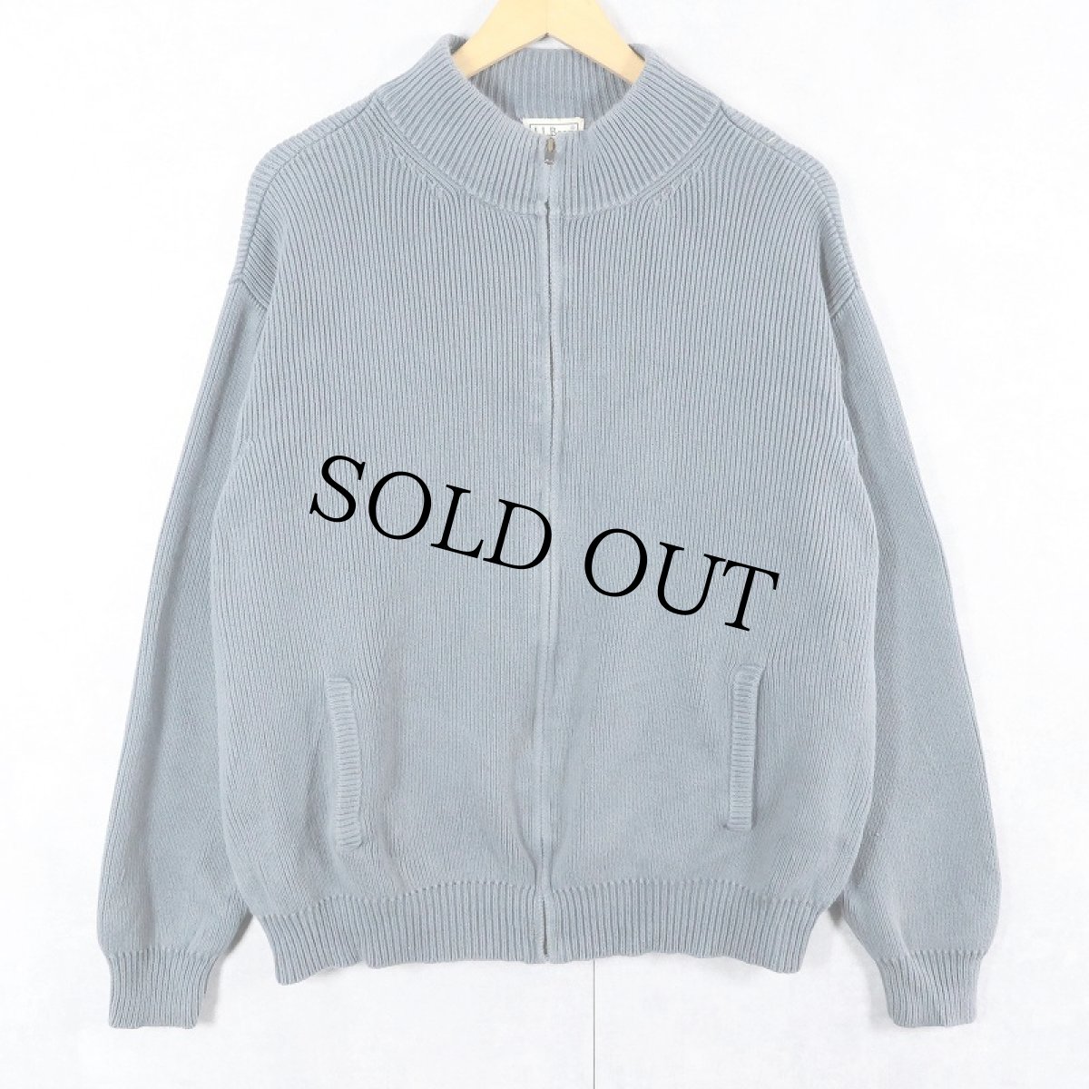 画像1: L.L.Bean コットンニットジップジャケット L  (1)