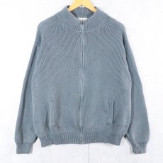 画像1: L.L.Bean コットンニットジップジャケット L  (1)