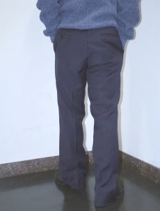 画像3: VINTAGE ストライプ柄スラックス NAVY W30 (3)