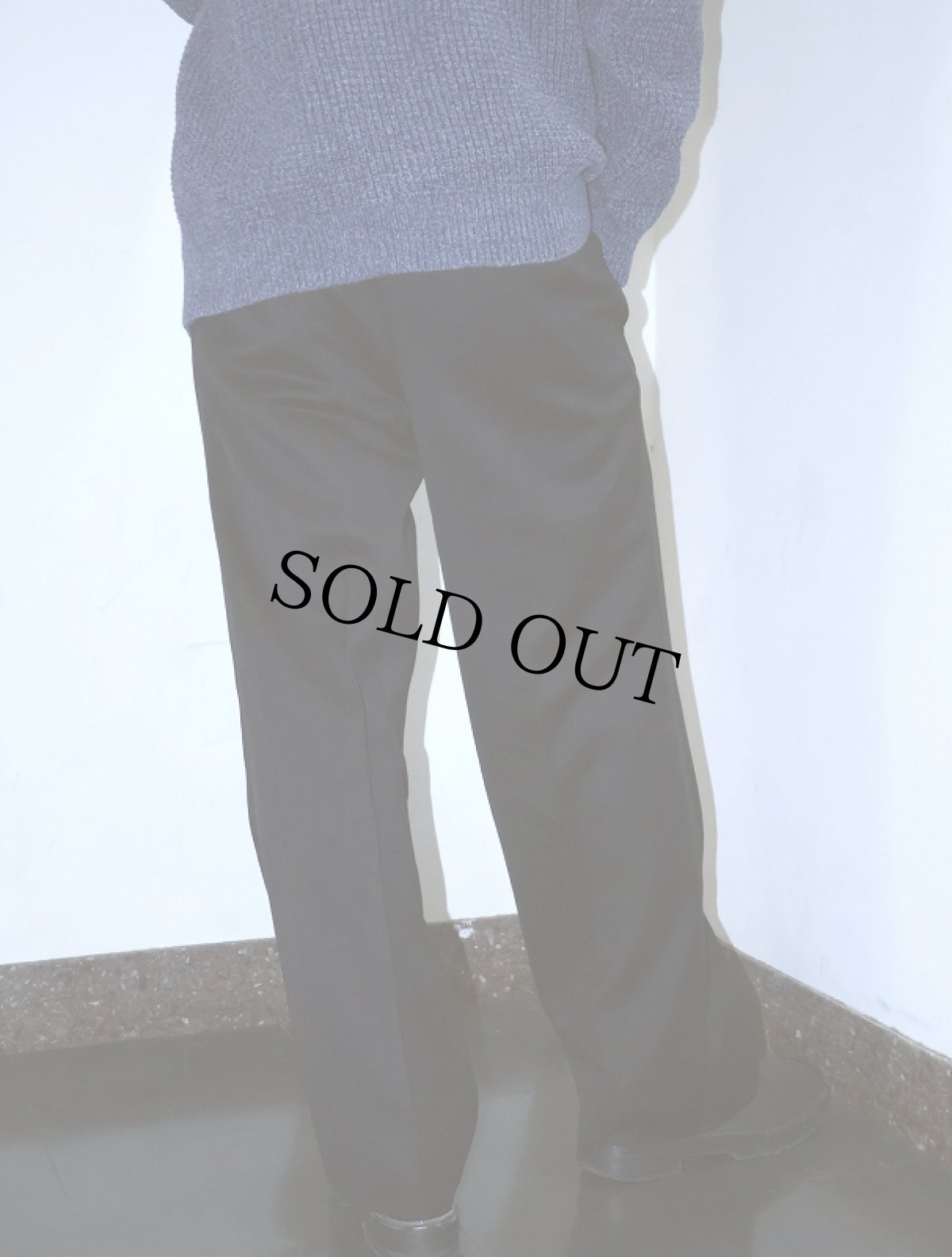 画像3: 90's CANADA製 ストライプ柄 サイドライン 2タック ウールスラックス BLACK W32 (3)