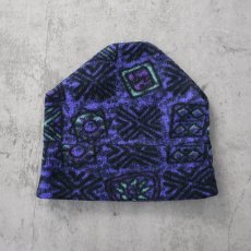 画像2: 80〜90's EMS 総柄 フリースキャップ ONE SIZE (2)
