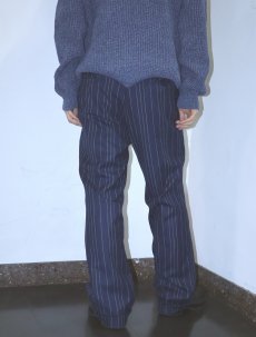 画像3: 〜90's ストライプ柄 ウール混スラックスW30 (3)