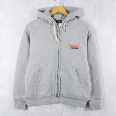 画像1: 90's CAMBER USA製 裏サーマル 刺繍入りスウェットジップパーカー S (1)