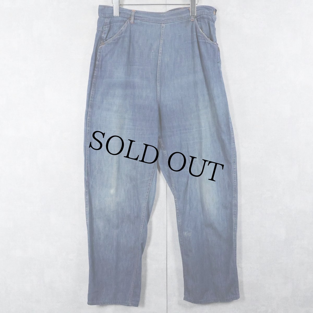 画像3: 50〜60's OVER THE TOP DUNGEES デニムランチパンツ W32 (3)