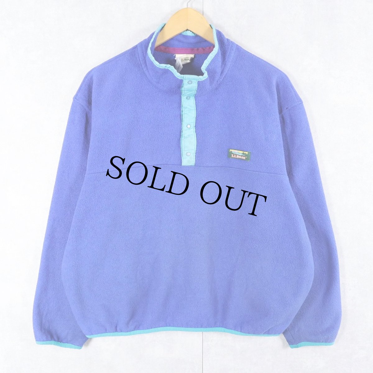 画像1: 80〜90's L.L.Bean USA製 ハーフスナップフリースジャケット L (1)