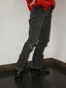 画像2: 90's Levi's 501 USA製 "サルファブラック" ブラックデニムパンツ W28 (2)