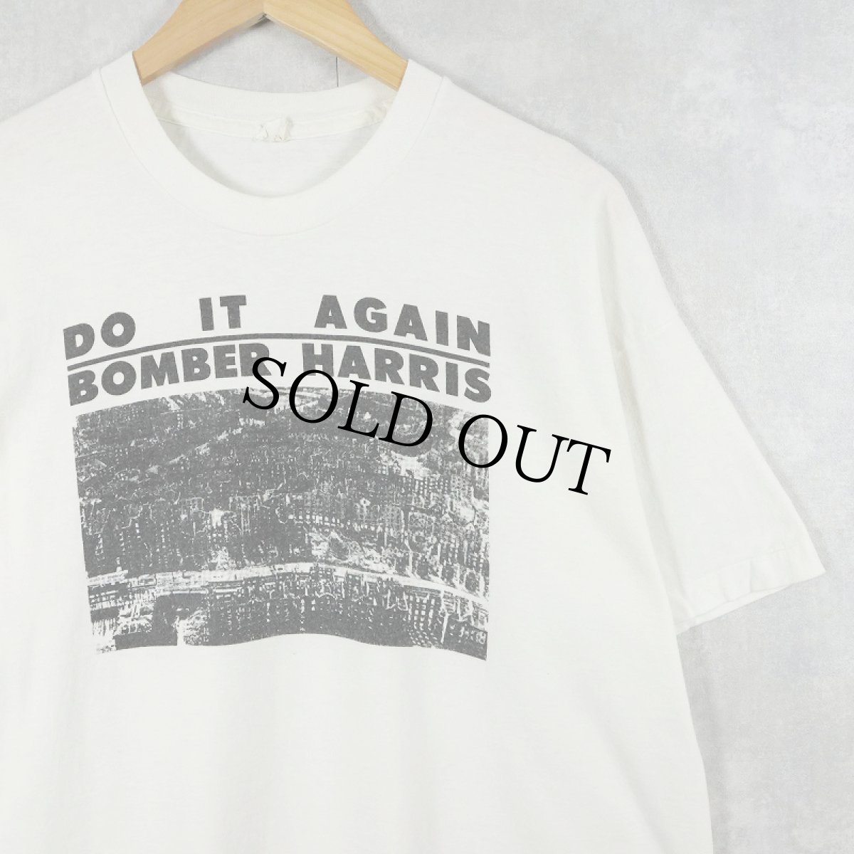 画像1: 80's〜 Arthur Harris "DO IT AGAIN BOMBER HARRIS" イギリス空軍元帥 風刺プリントTシャツ (1)