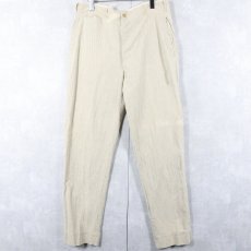 画像1: 30〜40's ピンストライプ柄 リネンスラックス W31 (1)