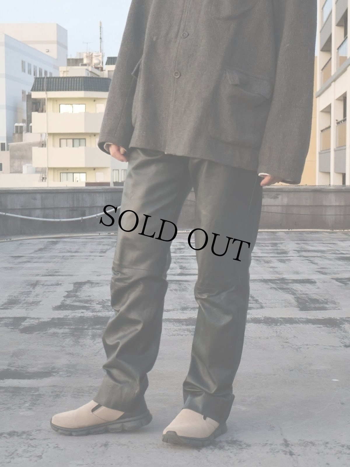 画像1: レザーパンツ BLACK W32 (1)