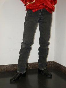 画像1: 90's Levi's 501 USA製 "サルファブラック" ブラックデニムパンツ W28 (1)
