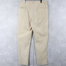 画像2: 30〜40's ストライプ柄 リネンスラックス W35 (2)