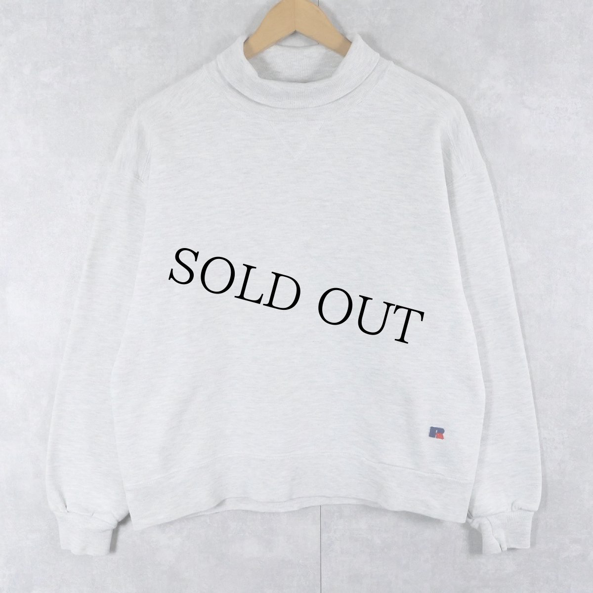 画像1: 90's RUSSELL ATHLETIC USA製 "HIGH COTTON" 前V タートルネックスウェット M (1)