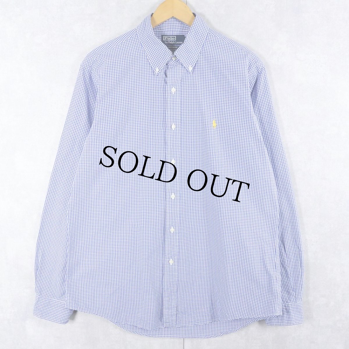 画像1: POLO Ralph Lauren "CUSTOM FIT" ギンガムチェック柄 コットンボタンダウンシャツ L (1)
