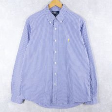画像1: POLO Ralph Lauren "CUSTOM FIT" ギンガムチェック柄 コットンボタンダウンシャツ L (1)