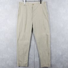 画像1: 30〜40's ピンストライプ柄 リネンスラックス W34 (1)