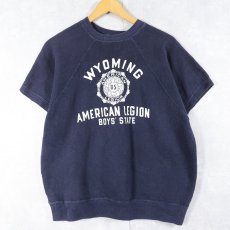 画像1: 60's Champion C中ランタグ "WYOMING AMERICAN LEGION BOYS' STATE" ラグラン半袖スウェット NAVY L (1)