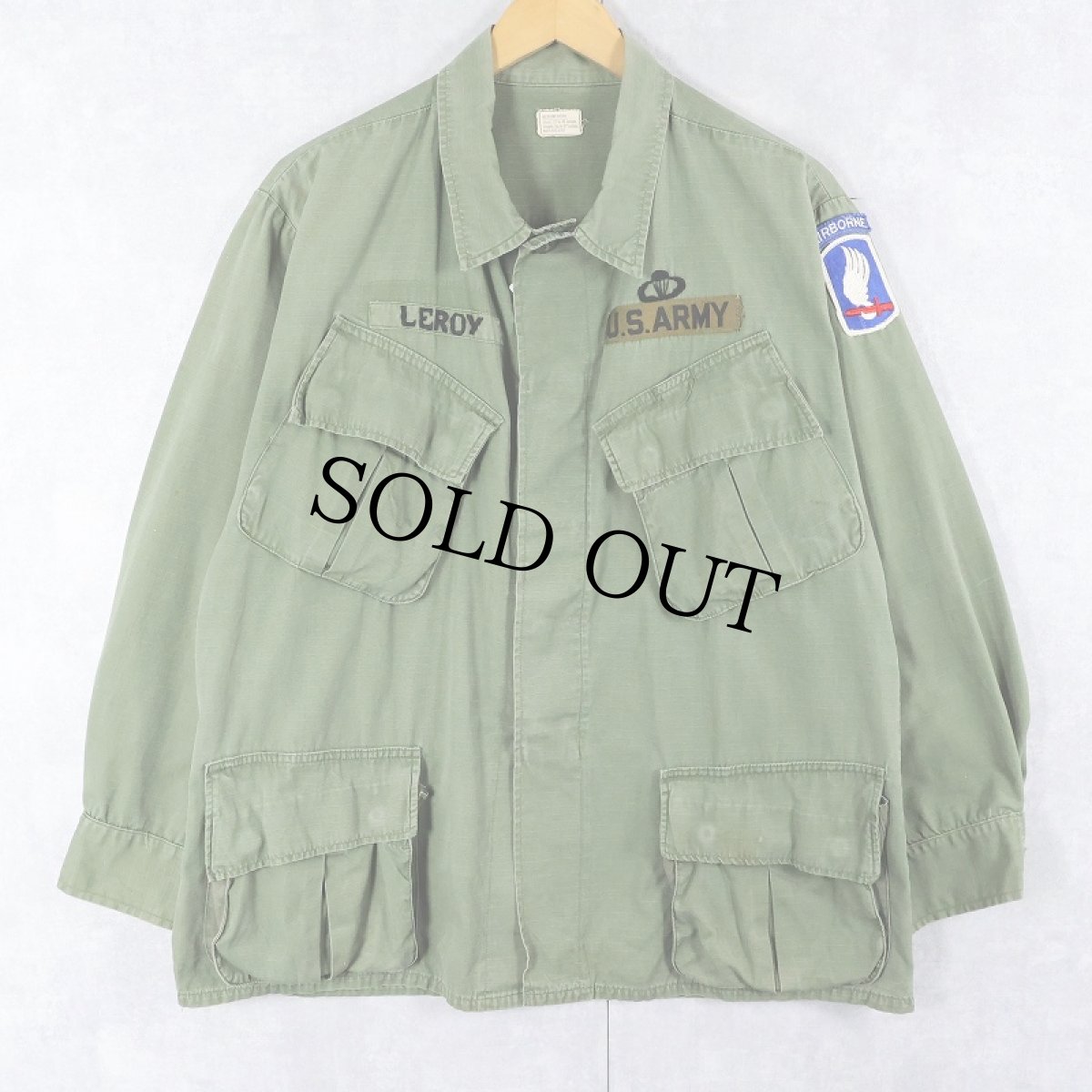 画像1: 60〜70's U.S.ARMY ワッペン付き ジャングルファティーグジャケット 5th MEDIUM-SHORT (1)