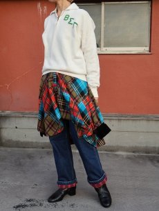 画像1: ivy jane チェック柄 パッチワークポンチョ XS (1)