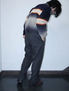 画像1: 〜60's ストライプ柄織り ウールスラックス W32 (1)