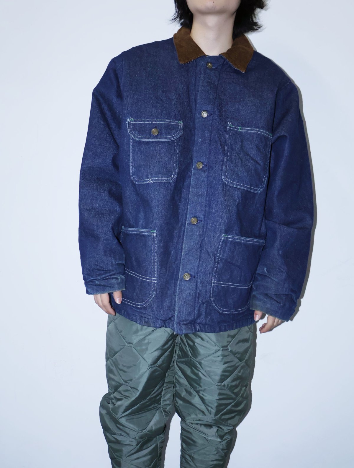 画像1: 70's Key IMPERIAL USA製 ブランケットライナー デニムカバーオール SIZE42 REG  (1)