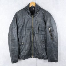 画像1: 70〜80's "FRENCH AIR FORCE Type" キルティングライナー付き レザージャケット SIZE48 (1)