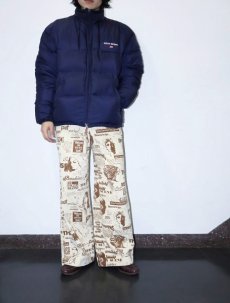 画像1: 90's POLO SPORT Ralph Lauren ロゴ刺繍 ナイロンダウンジャケット NAVY M (1)