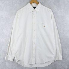 画像1: Ralph Lauren "BIG SHIRT" ロゴ刺繍 コットンボタンダウンシャツ M (1)