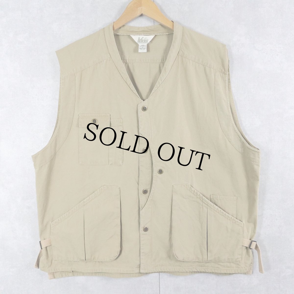 画像1: 90's REI ハーフムーン コットンハンティングベスト XL (1)