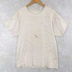 画像2: 40〜50's カットオフスリーブ コットンフットボールTシャツ (2)