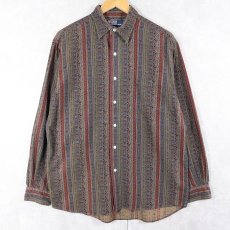 画像1: POLO Ralph Lauren "LOWELL SPORT" 総柄 シルク×コットン シャツ M (1)