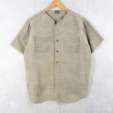 画像1: 30〜40's Old Glory マチ付き カットオフスリーブ ウールシャツ (1)