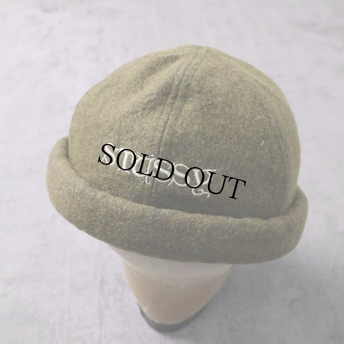 画像1: 80's STUSSY ロゴ刺繍 ウールフィッシャーマンズキャップ (1)