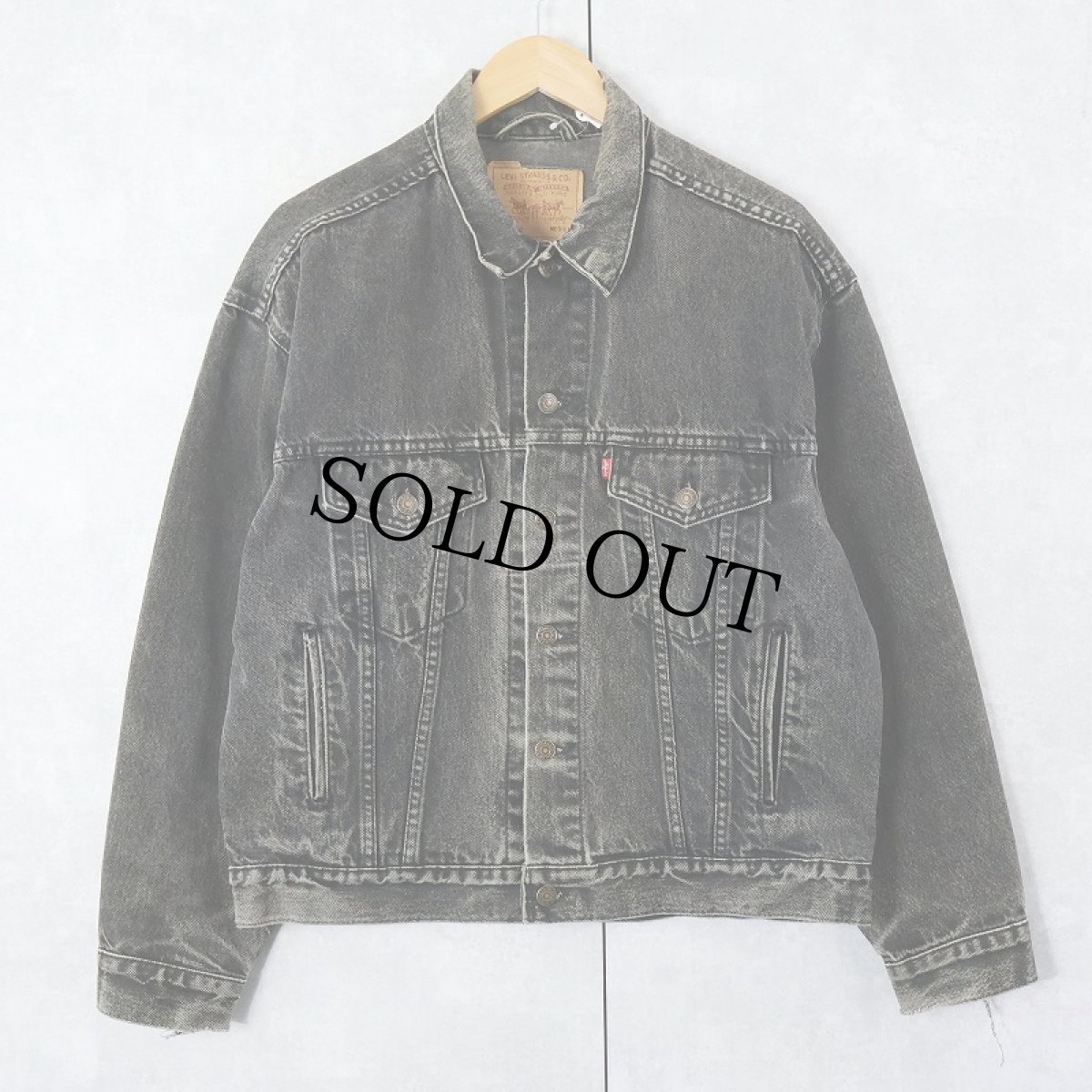 画像1: 90's Levi's 70507 USA製 後染め ブラックデニムジャケット M (1)