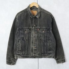 画像1: 90's Levi's 70507 USA製 後染め ブラックデニムジャケット M (1)