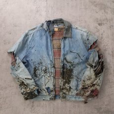 画像1: 60〜70's Sears ブランケットライナー ジップアップ デニムワークジャケット (1)