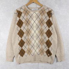 画像1: 80〜90's Burberrys アーガイル柄 ウールニットセーター SIZE44 (1)